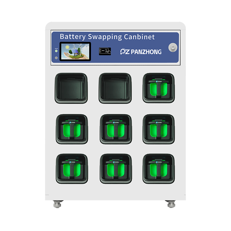 Pull-out battery swapping cabinet - 9 compartments