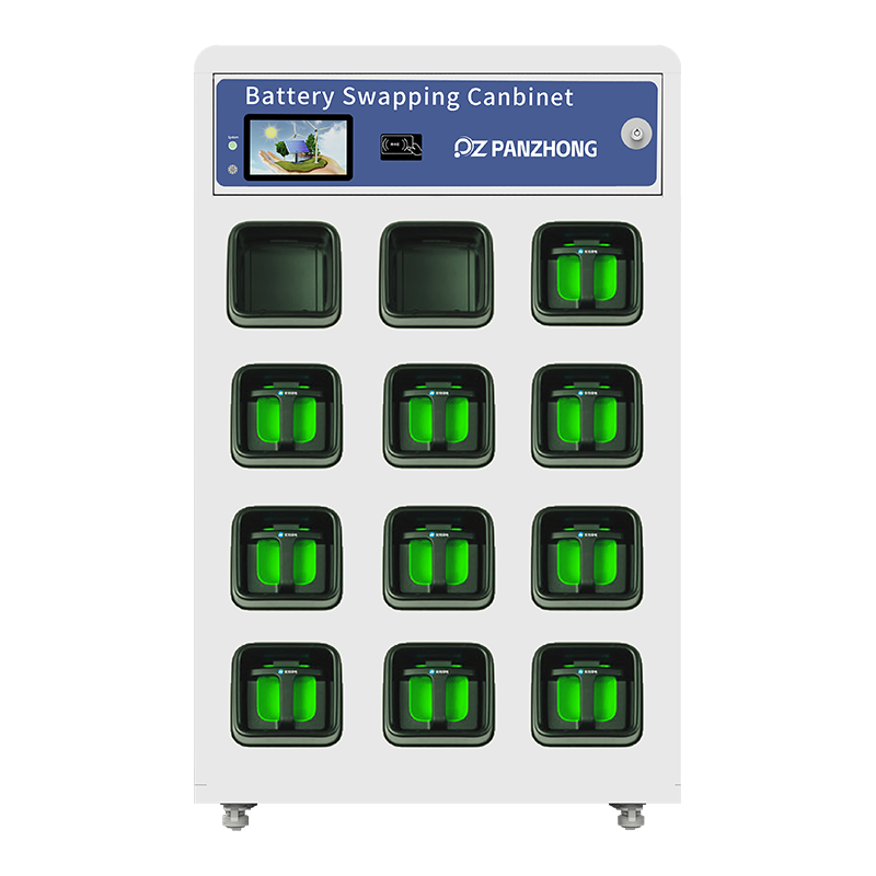 Pull-out battery swapping cabinet - 9 compartments