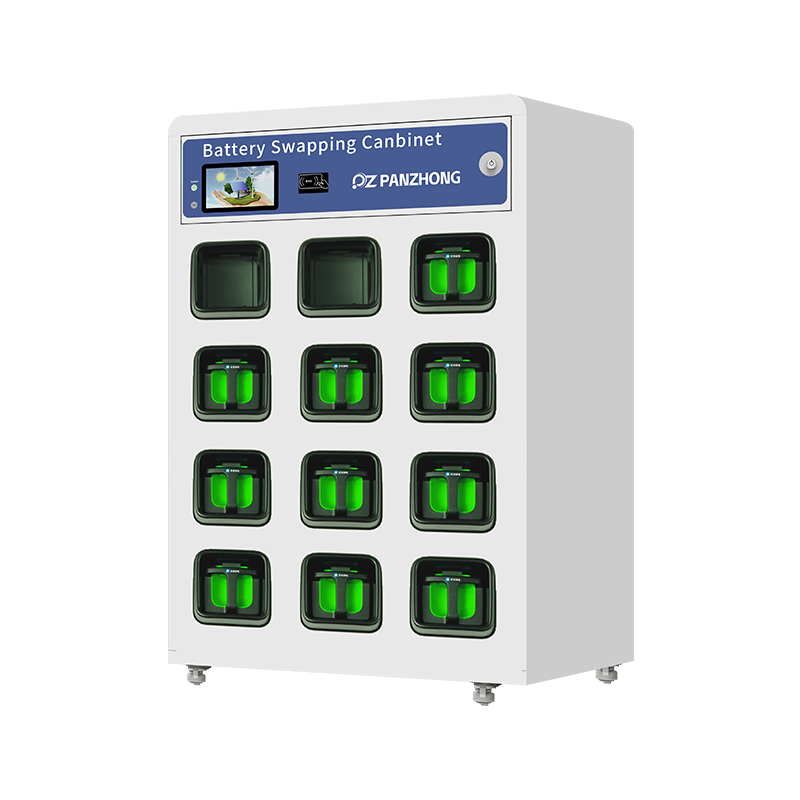 Pull-out battery swapping cabinet - 9 compartments