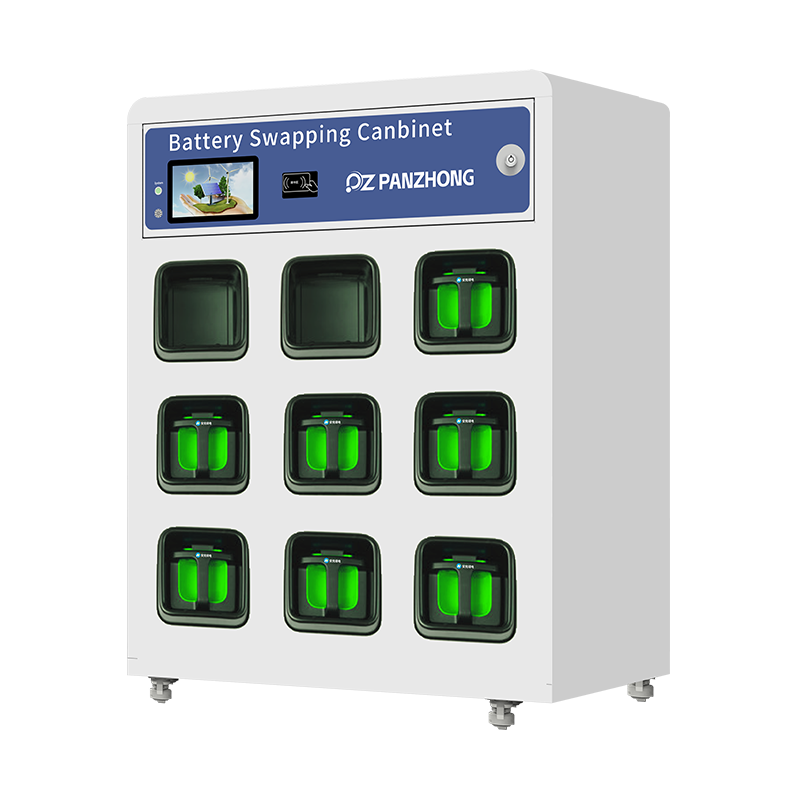 Pull-out battery swapping cabinet - 9 compartments